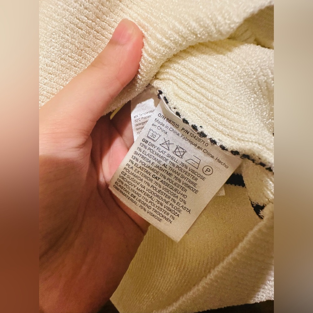 H&M edition lux Cream and Black Striped Sweater. Very heavy. Size XL. - Picture 11 of 11